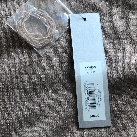 Apt.9 cinder light brown with sheen essential scoop pullover Brand New Size Med. - Picture 7 of 9